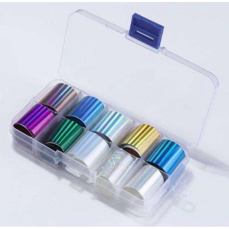 Foil Nail Art Transfer Decoration 10 Rolls Set 2.5_100cm, 07